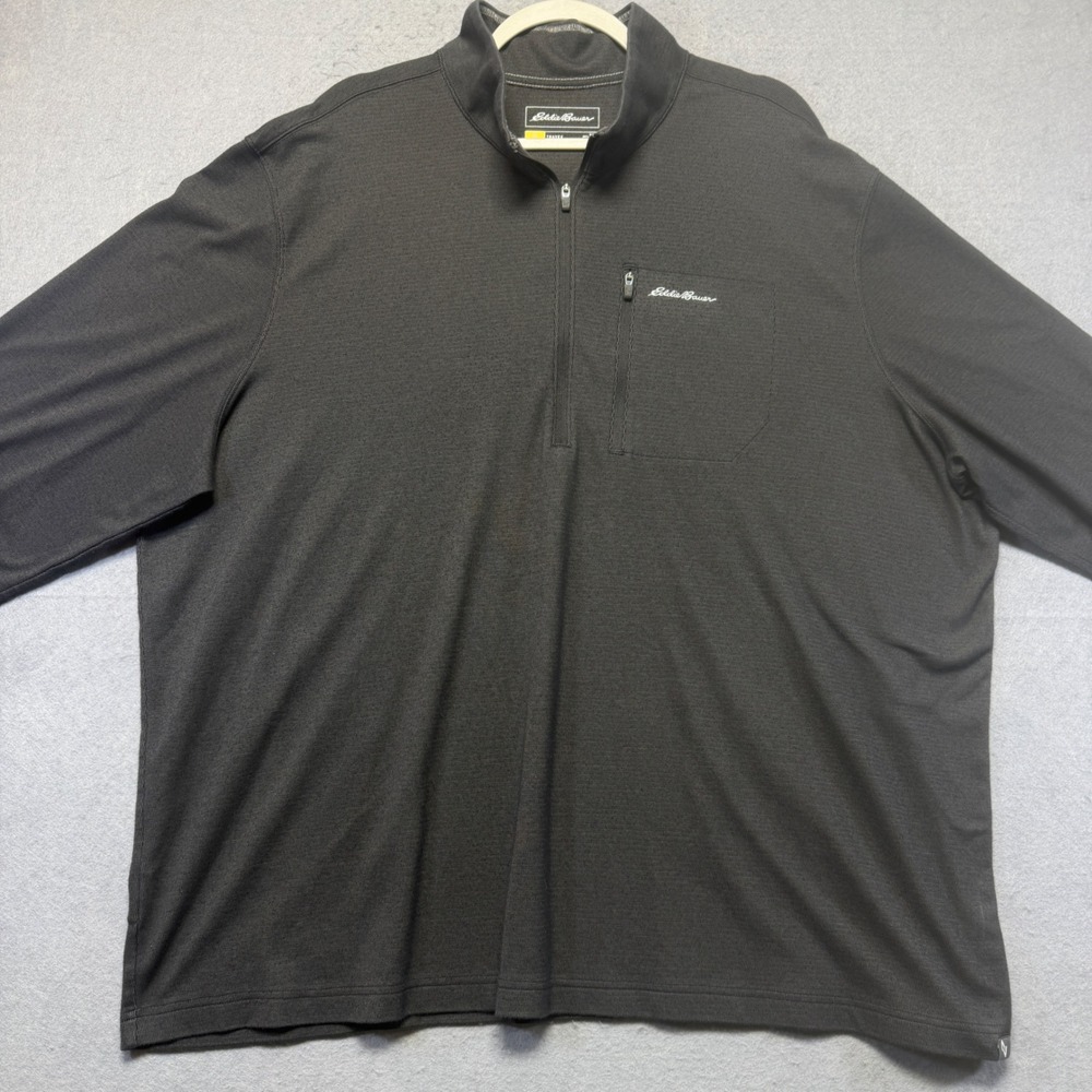 Eddie Bauer Travex Mens 3XL Charcoal Gray 1/4 Zip Textured Pullover Shirt